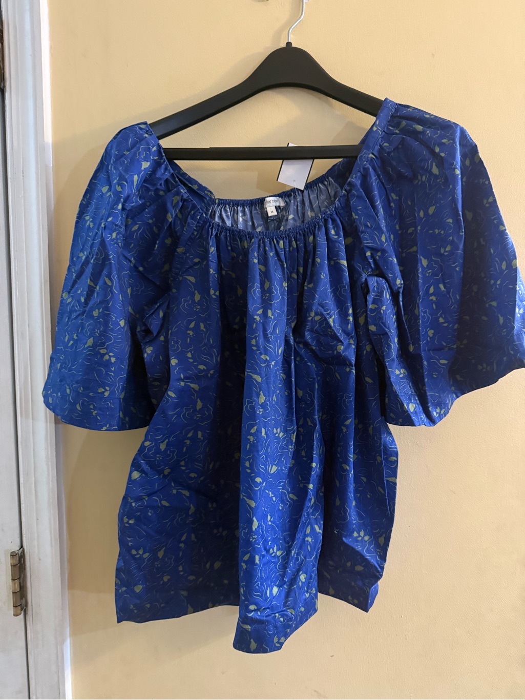 Tyler Boe Blue Floral Off-Shoulder Women's Top, Medium